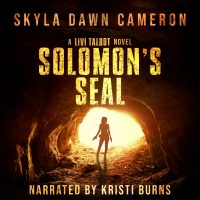 The silhouette of a woman stands in the glow of the mouth of a cave with the title Solomon's Seal.