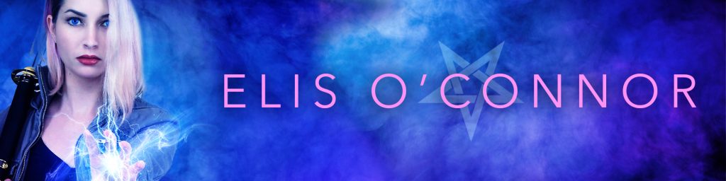 A young blonde woman's hand is outstretched with glowing magic. Title is Elis O'Connor.